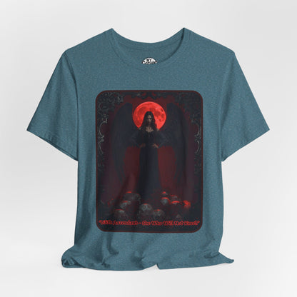 “Lilith Ascendant — She Who Will Not Kneel.” Graphic T-Shirt – Alt Aesthetic Poetic Goth Street-wear