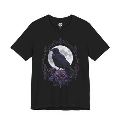 "The Raven and Moon"  Gothic Graphic T-Shirt – Alt Aesthetic Poetic Goth Street-wear