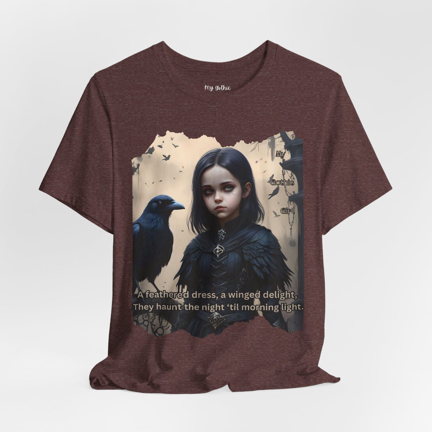My Gothic Girl T-Shirt "Black Raven"  Whimsy Goth, Goth Fashion, Poetic Gothic Street Wear