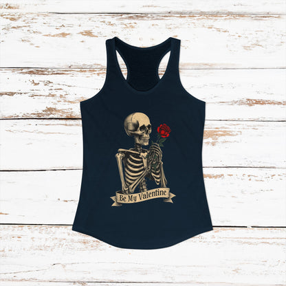 Be My Valentine Gothic Skeleton — Women's Racerback Tank Top