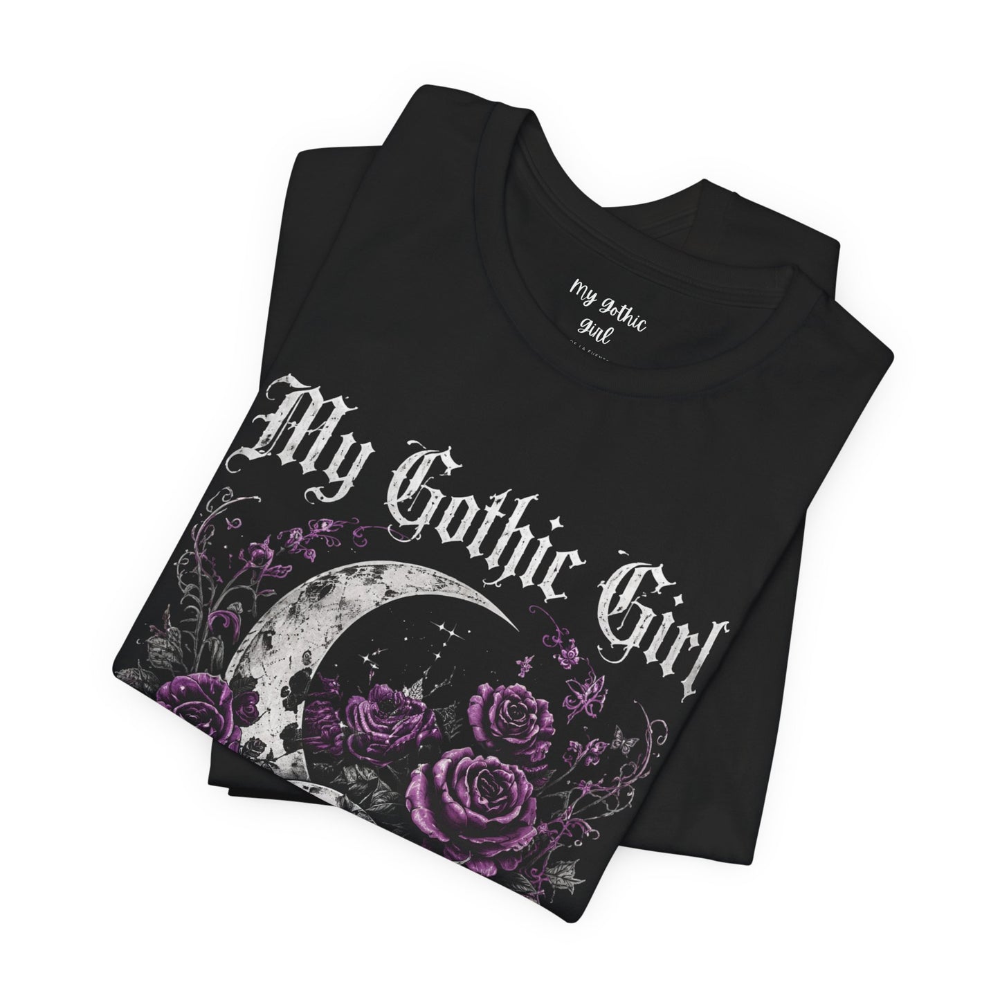 My Gothic Girl Skull Tee — Gothic Moon & Purple Roses T-Shirt