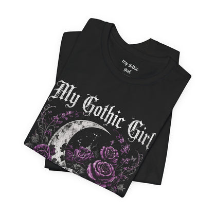 My Gothic Girl Skull Tee — Gothic Moon & Purple Roses T-Shirt