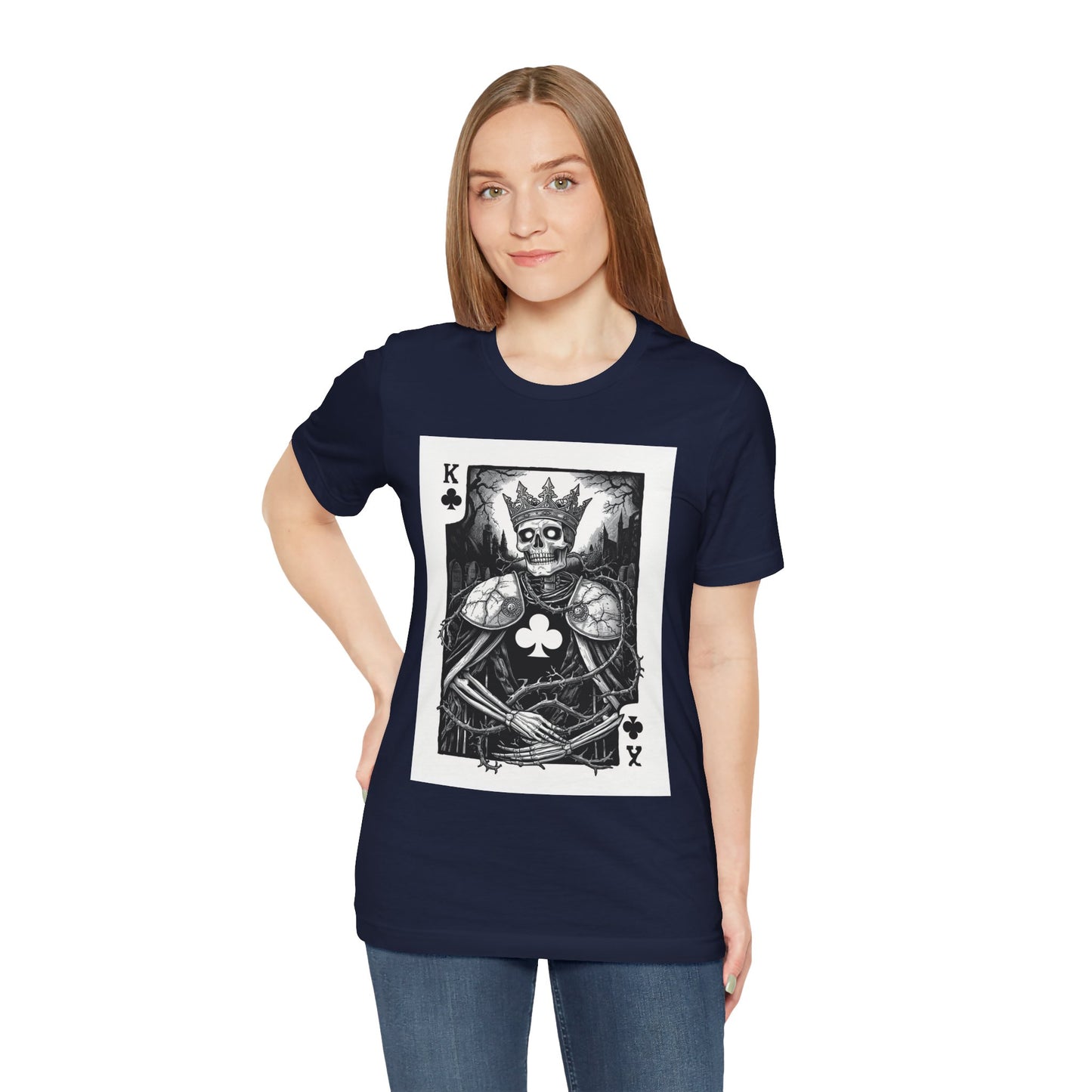 King of Clubs Skeleton Playing Card T‑Shirt