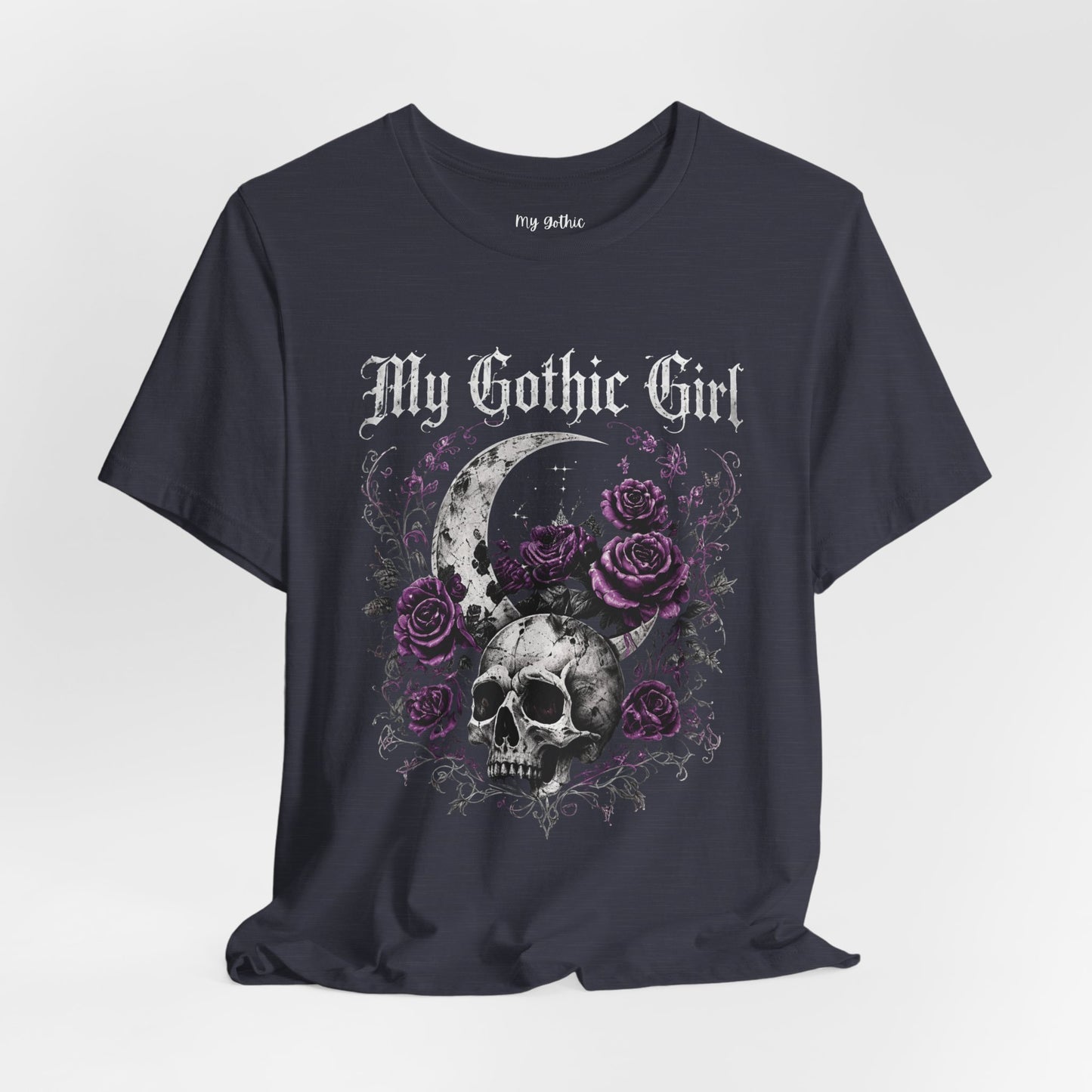 My Gothic Girl Skull Tee — Gothic Moon & Purple Roses T-Shirt