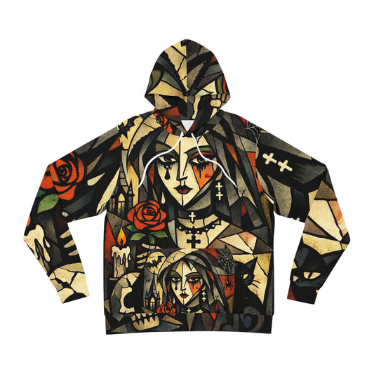 Gothic Cubism Pop Art Nun Hoodie — Graphic Athletic Pullover
