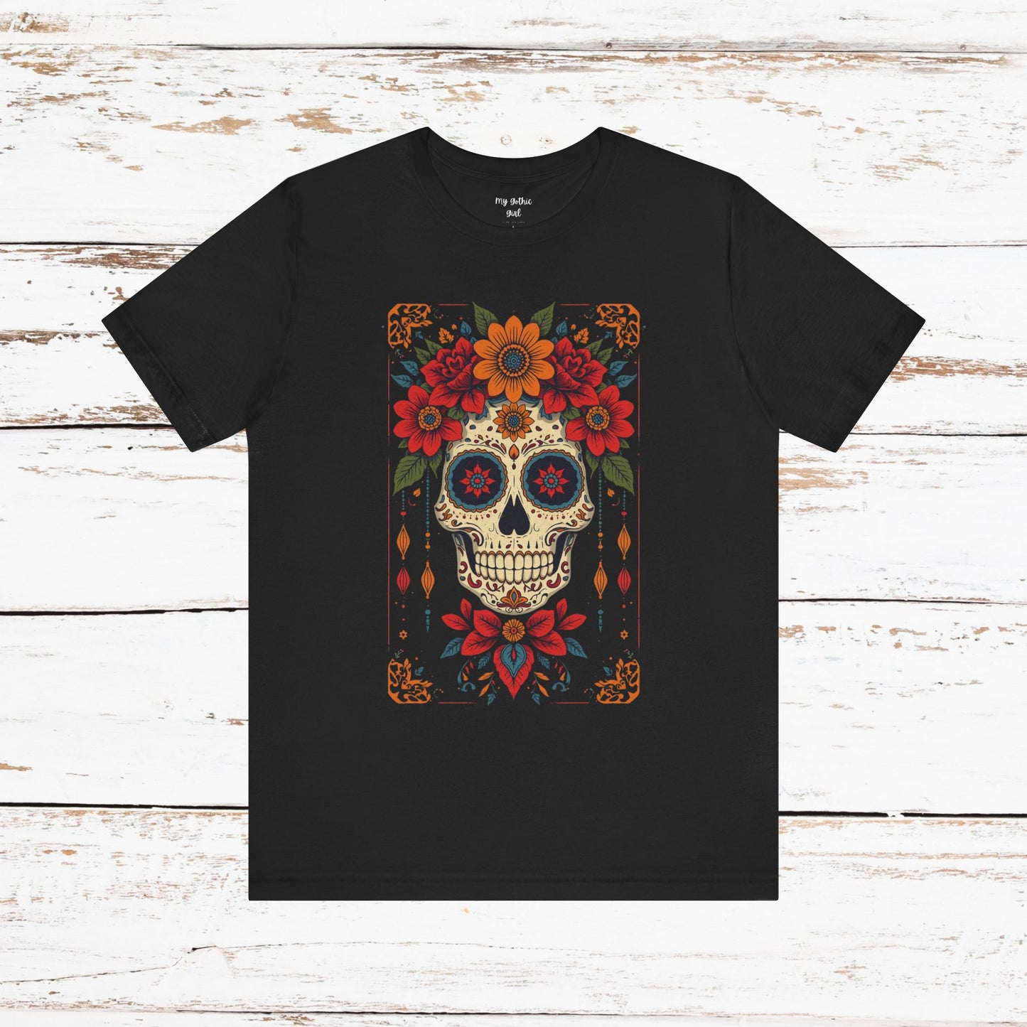 Day of the Dead Sugar Skull T-Shirt — Floral Calavera Graphic Tee