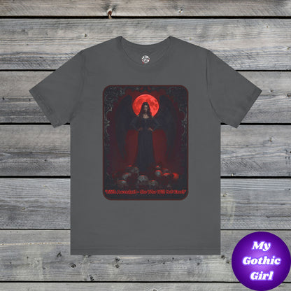 “Lilith Ascendant — She Who Will Not Kneel.” Graphic T-Shirt – Alt Aesthetic Poetic Goth Street-wear