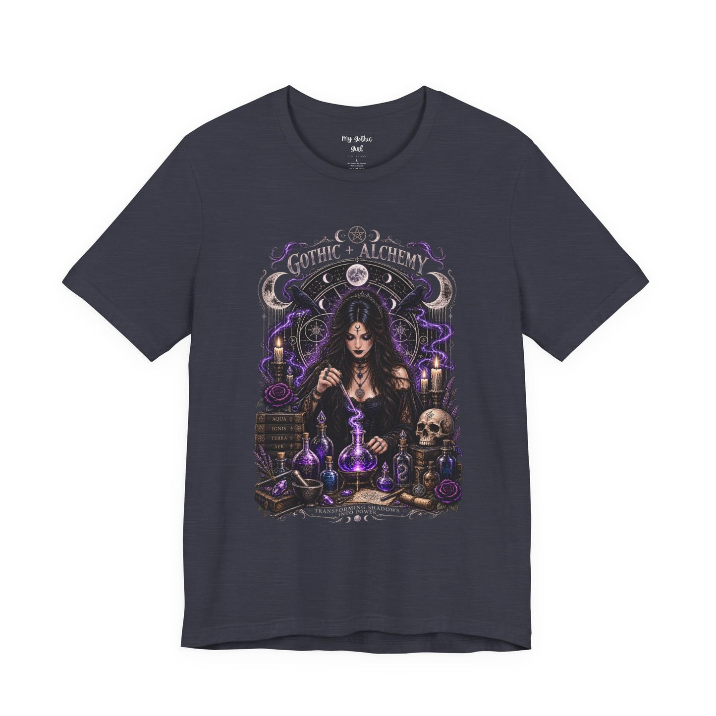 Gothic Alchemy T-Shirt — Witch Potion Skull Graphic Tee