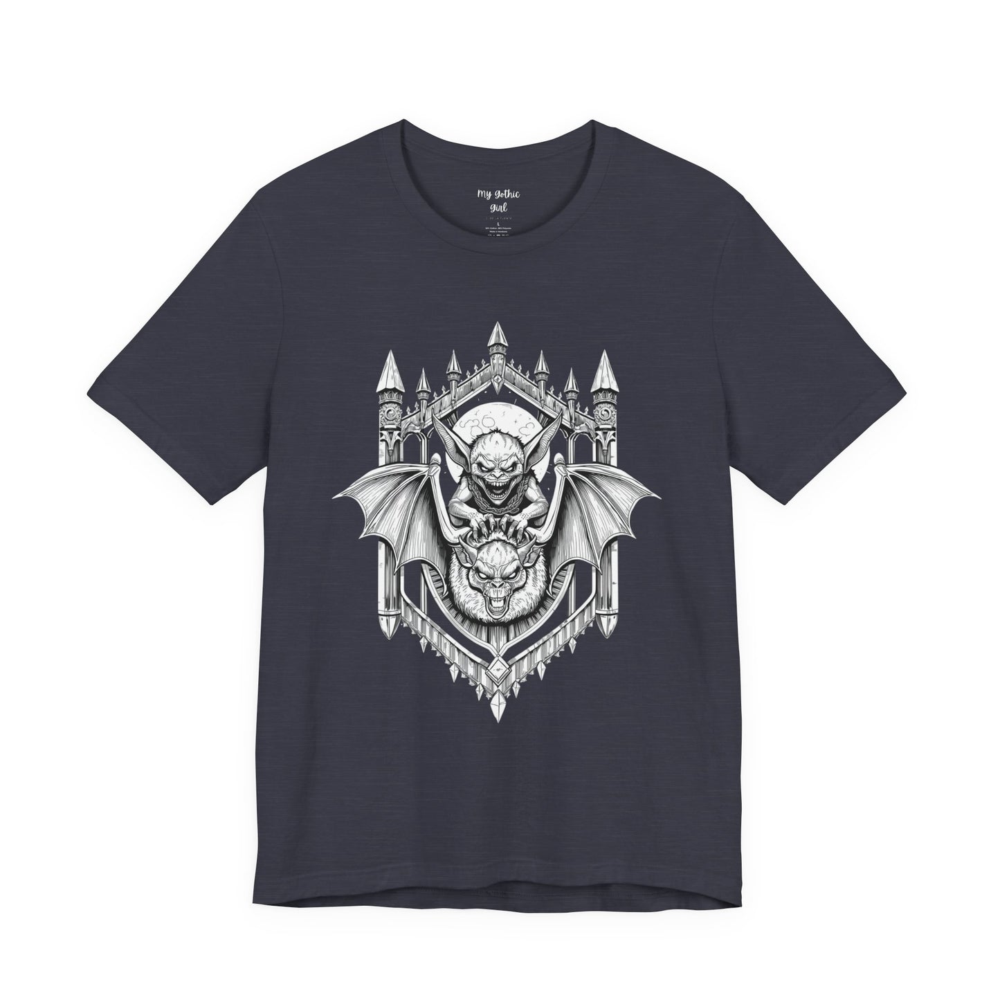 A Sinister Gremlin Riding on a Flying Bat - Graphic Tee