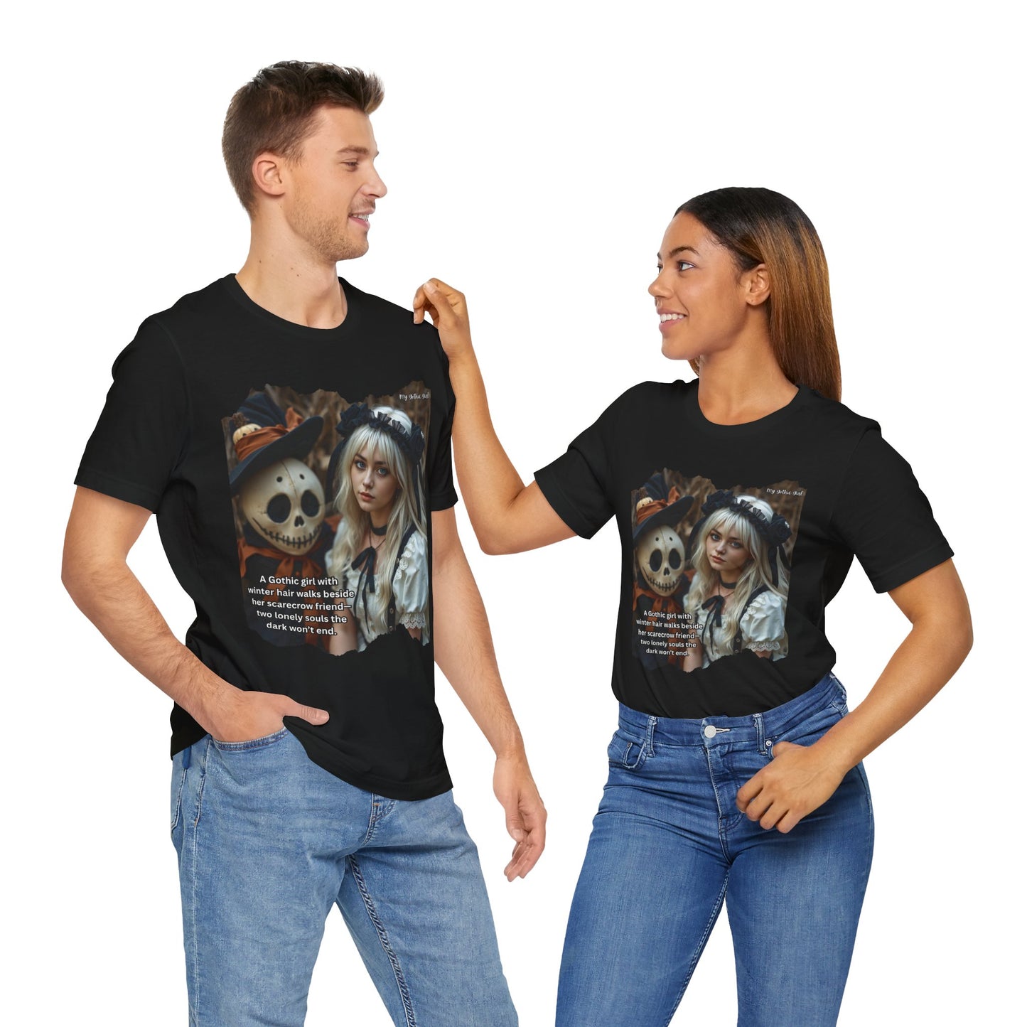 My Gothic Girl T-Shirt "Scarecrow Friend" – Whimsy Goth Streetwear, Dark Poetry Fashion, Alt Aesthetic Apparel