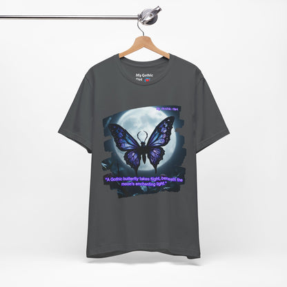 My Gothic Girl T-Shirt "Purple Gothic Butterfly" – Whimsy Goth Streetwear, Dark Poetry Fashion, Alt Aesthetic Apparel