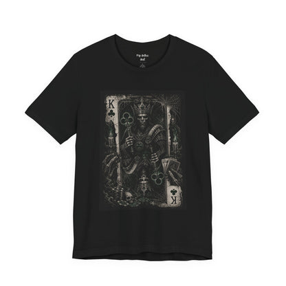 King of Clubs Gothic Playing Card Tee — Dark Skull Poker Graphic T-Shirt
