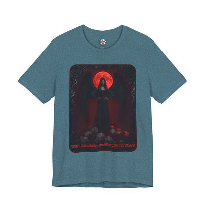 “Lilith Ascendant — She Who Will Not Kneel.” Graphic T-Shirt – Alt Aesthetic Poetic Goth Street-wear