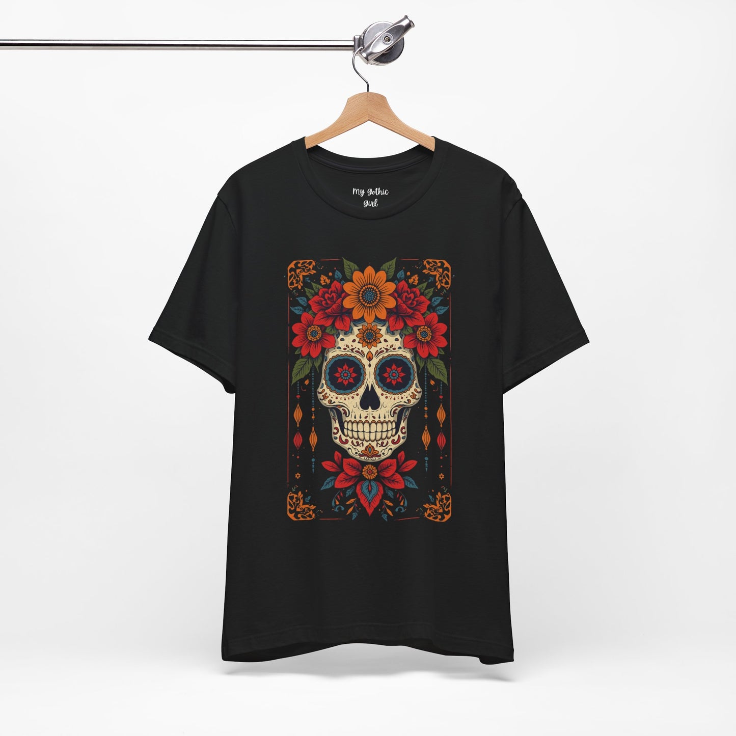 Day of the Dead Sugar Skull T-Shirt — Floral Calavera Graphic Tee