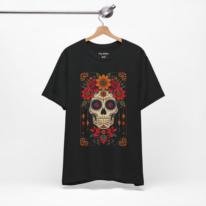 Day of the Dead Sugar Skull T-Shirt — Floral Calavera Graphic Tee