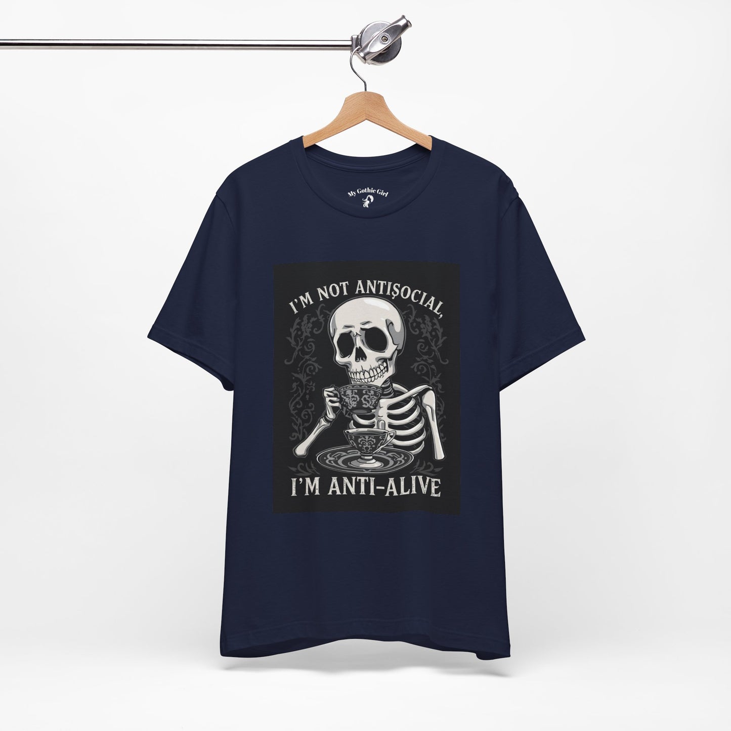 My Gothic Girl "I'M ANTI ALIVE" Graphic T-Shirt Unisex Gothic Dark Fashion Casual Wear