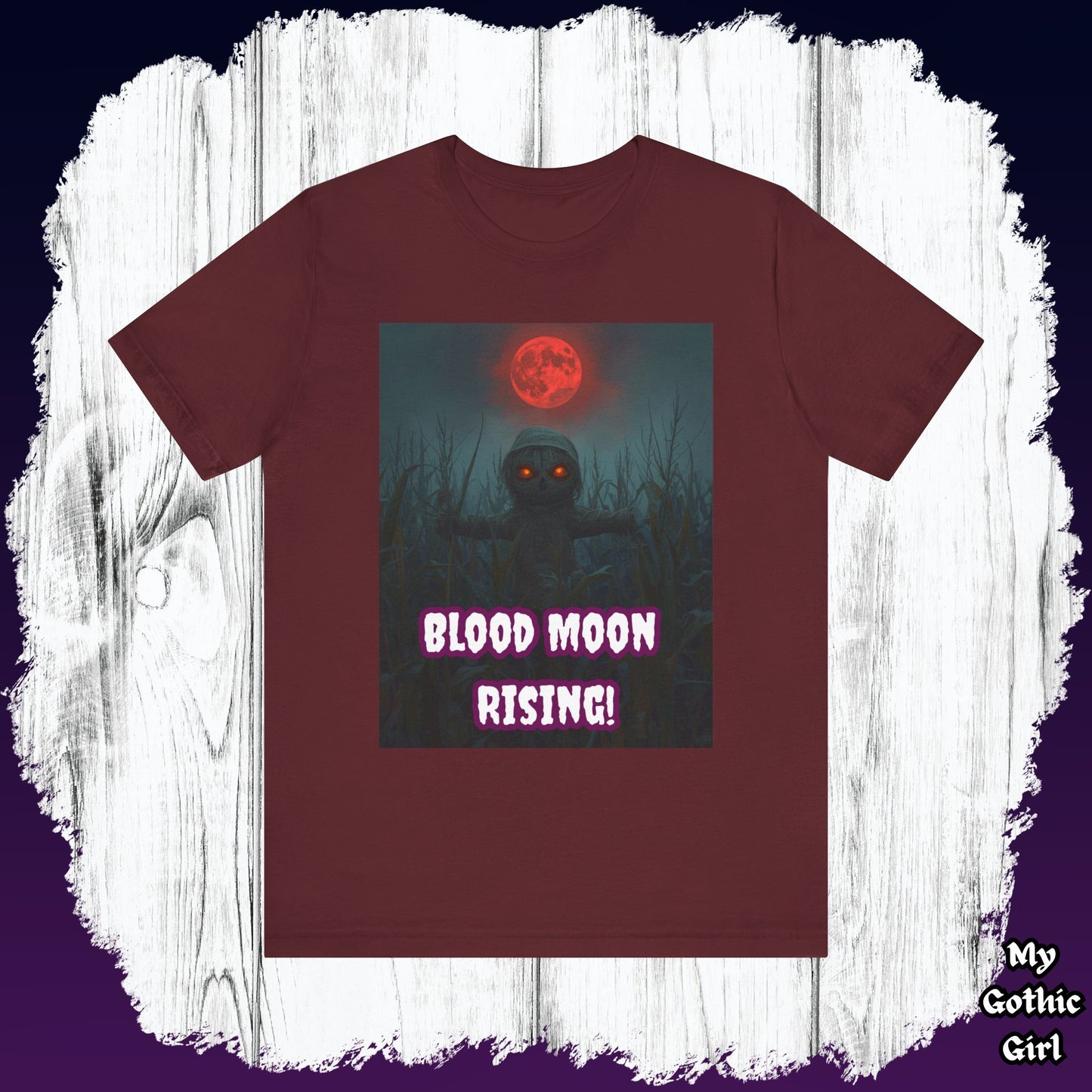 My Gothic Girl "Blood Moon Rising" Graphic T-Shirt Unisex Gothic Dark Fashion Casual Wear