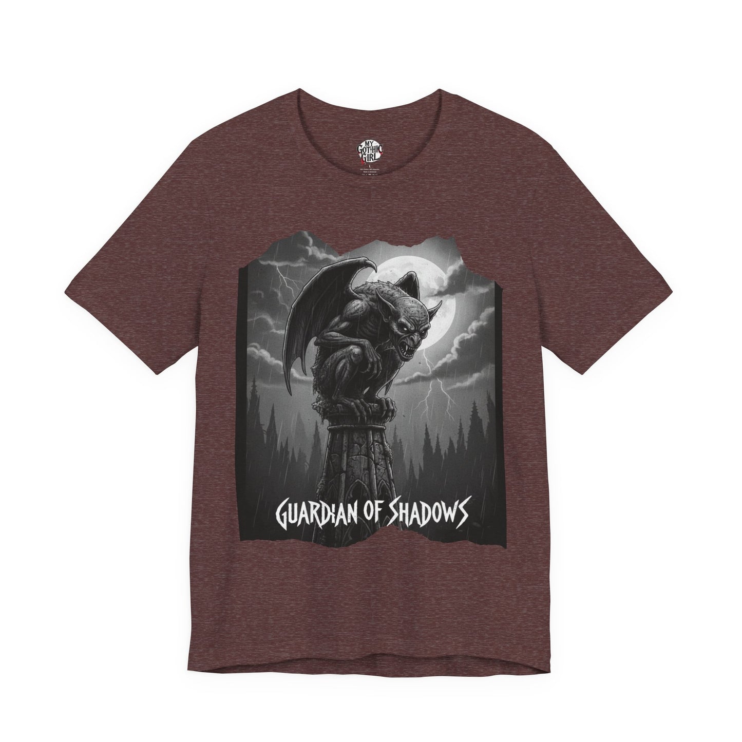 "Guardian of Shadows"  Gothic Graphic T-Shirt – Alt Aesthetic Poetic Goth Streetwear