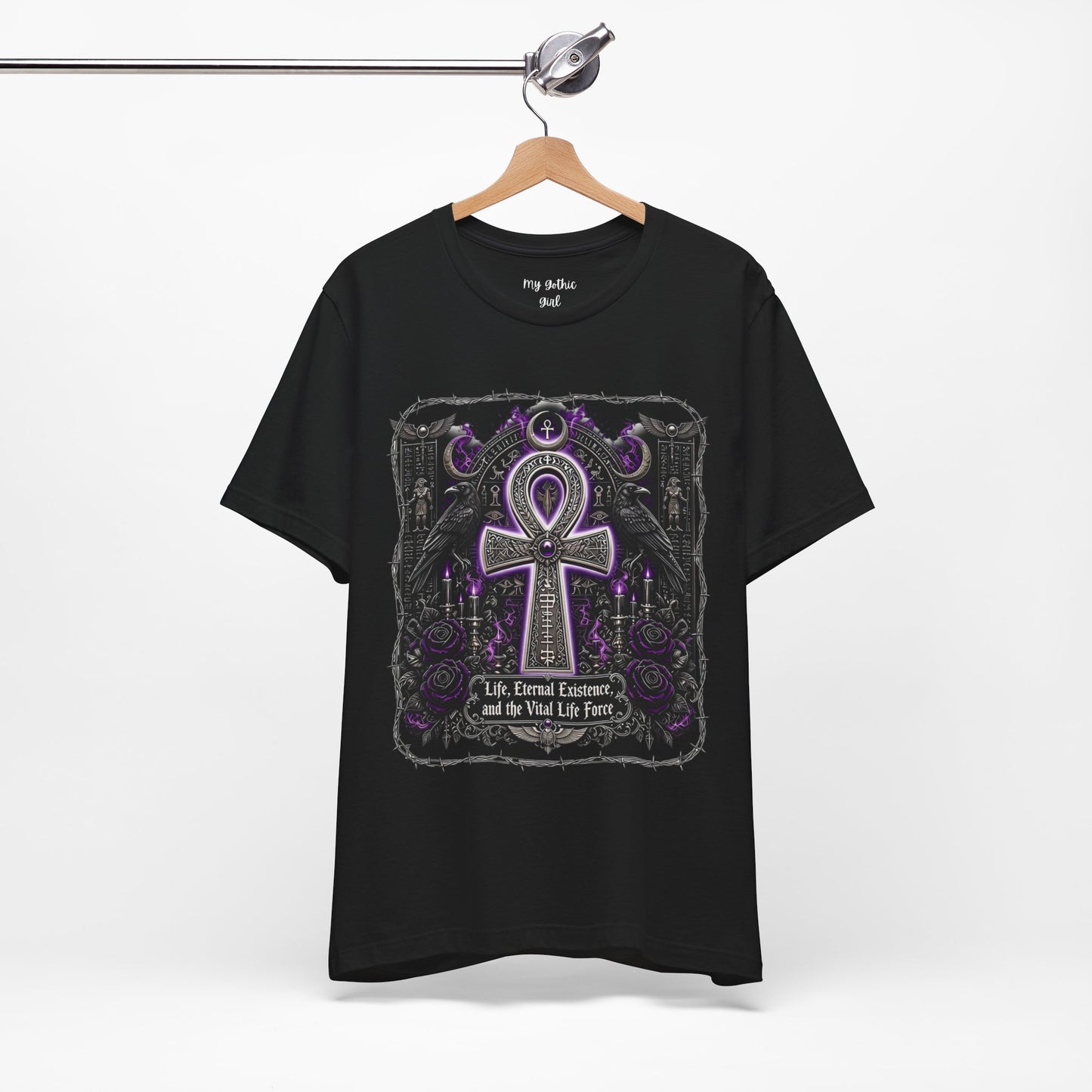 Ankh Gothic Tee — Life, Eternal Continuity & Vital Life Force Graphic T-Shirt