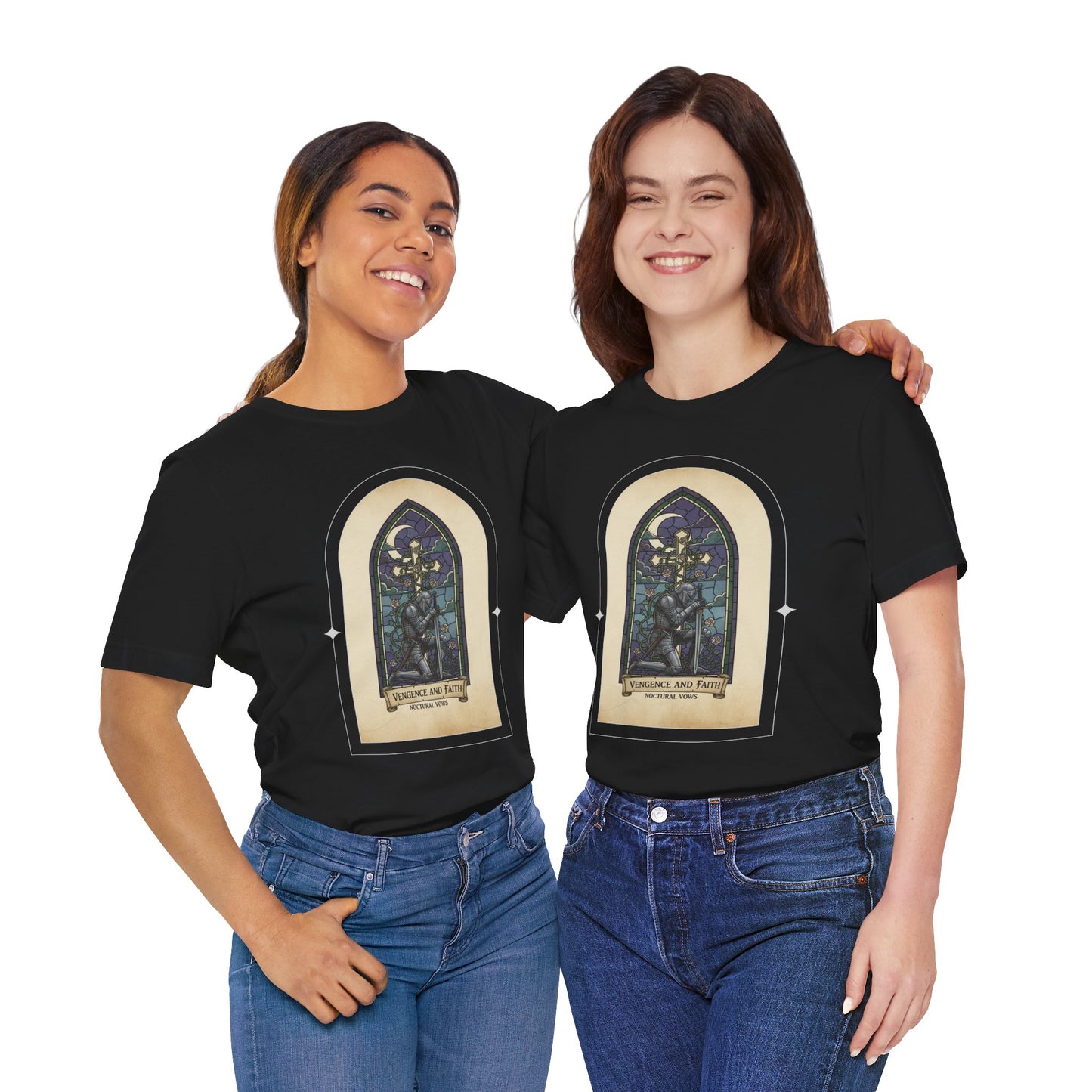"Vengeance and Faith"  Gothic Graphic T-Shirt – Alt Aesthetic Poetic Goth Streetwear