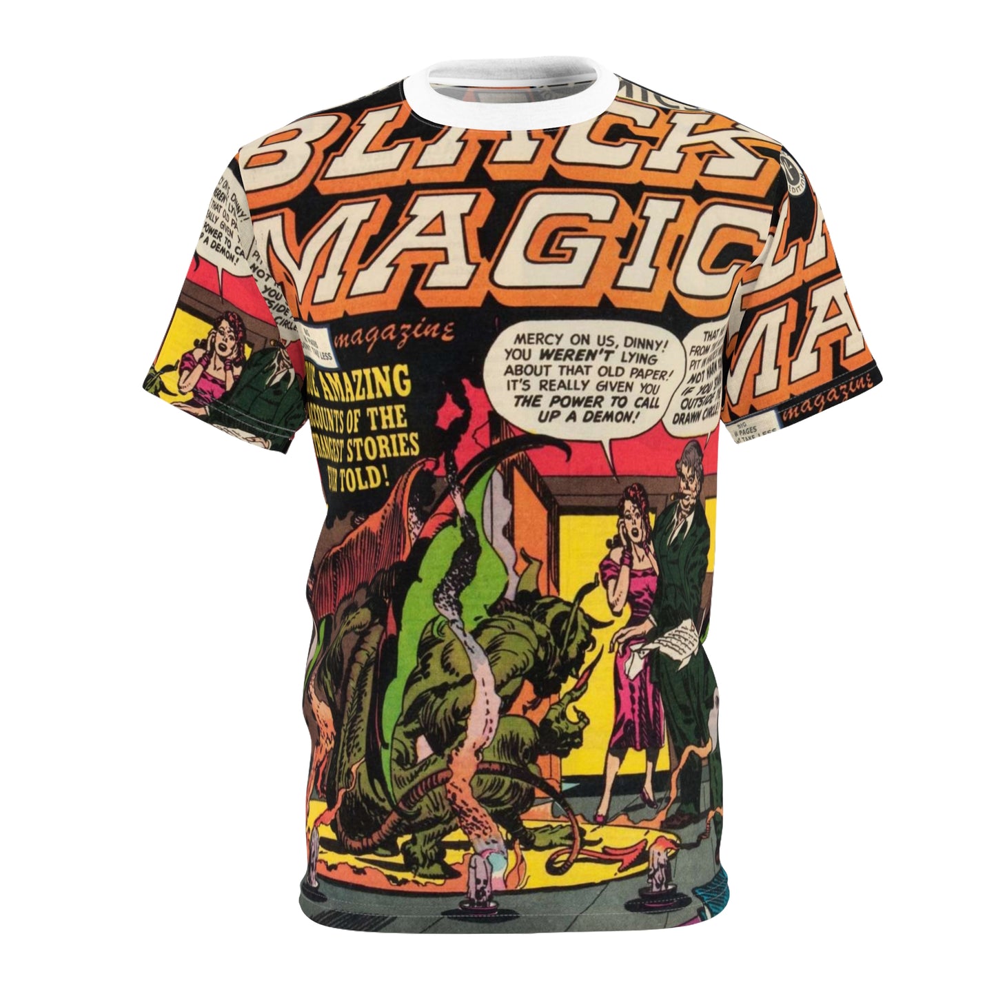 Vintage Horror Comic Tee — "Black Magic"