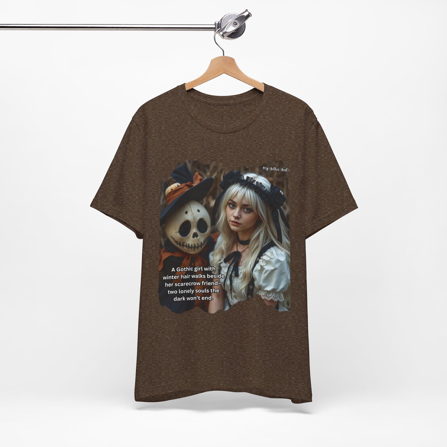 My Gothic Girl T-Shirt "Scarecrow Friend" – Whimsy Goth Streetwear, Dark Poetry Fashion, Alt Aesthetic Apparel