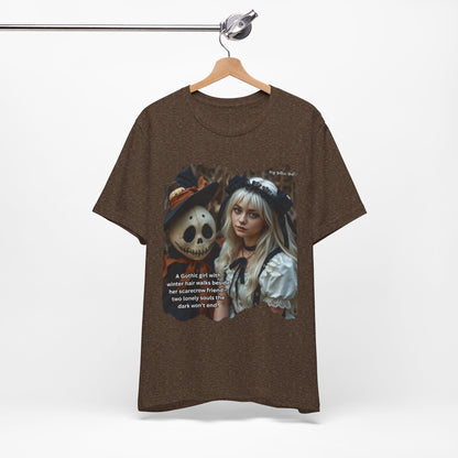 My Gothic Girl T-Shirt "Scarecrow Friend" – Whimsy Goth Streetwear, Dark Poetry Fashion, Alt Aesthetic Apparel