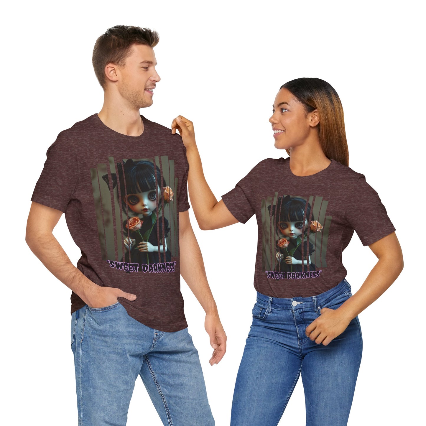 “Sweet Darkness” — Kawaii-style Gothic doll Graphic T-Shirt – Alt Aesthetic Poetic Goth Street-wear