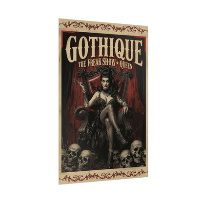 Gothique “The Freak Show Queen” Rolled Poster — Dark Circus Wall Art