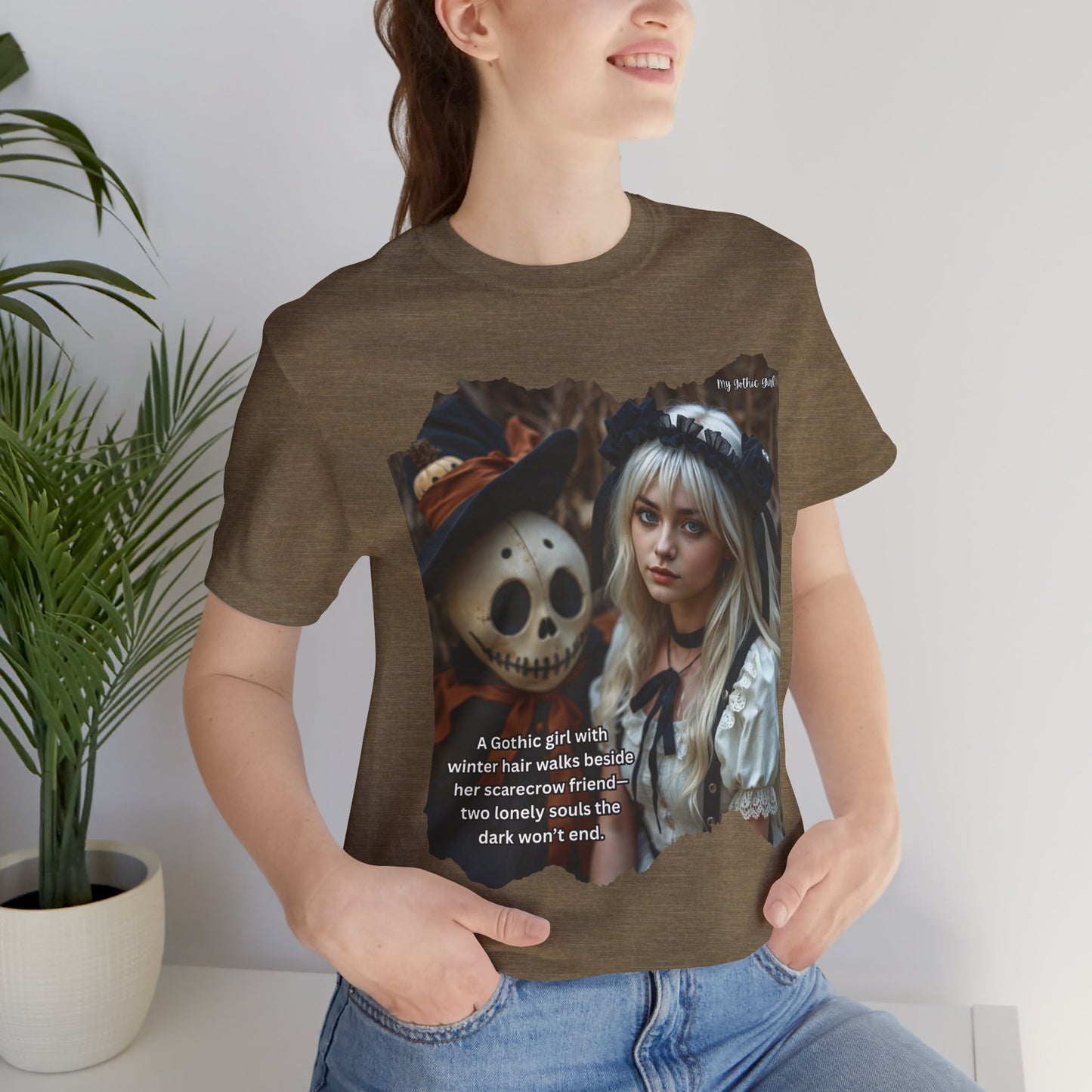 My Gothic Girl T-Shirt "Scarecrow Friend" – Whimsy Goth Streetwear, Dark Poetry Fashion, Alt Aesthetic Apparel