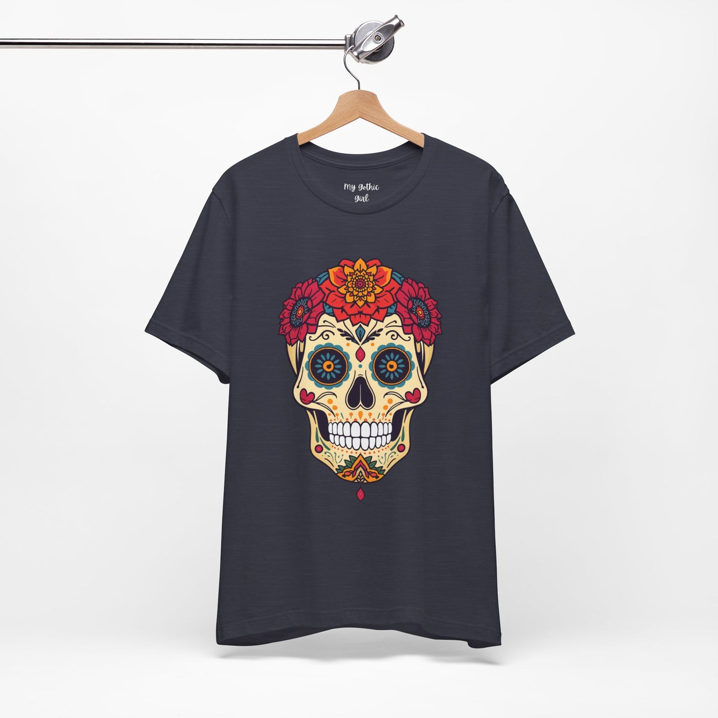 Day of the Dead Sugar Skull T‑Shirt — Floral Calavera Graphic Tee