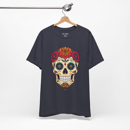 Day of the Dead Sugar Skull T‑Shirt — Floral Calavera Graphic Tee