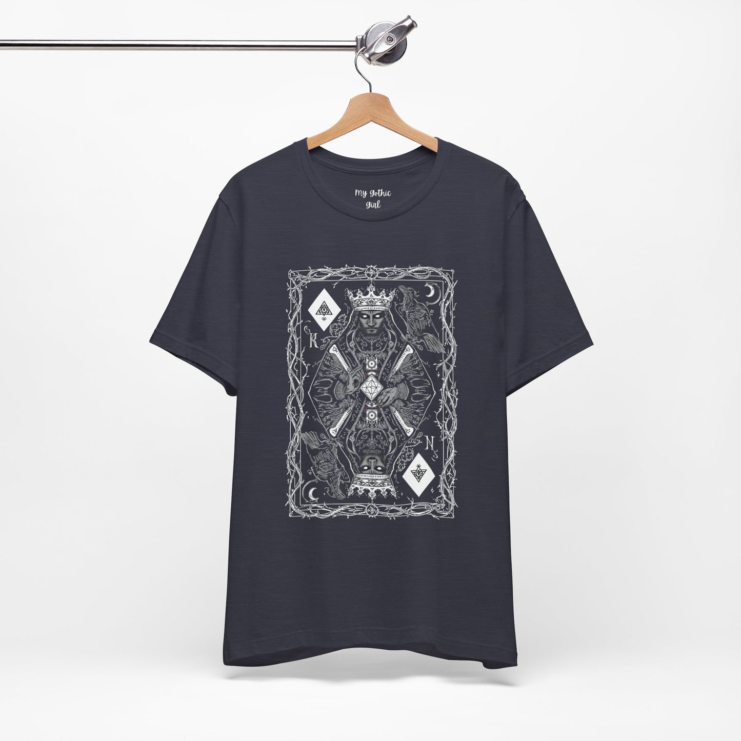 King of Diamonds Playing Card Graphic Tee — Dark Gothic King Design