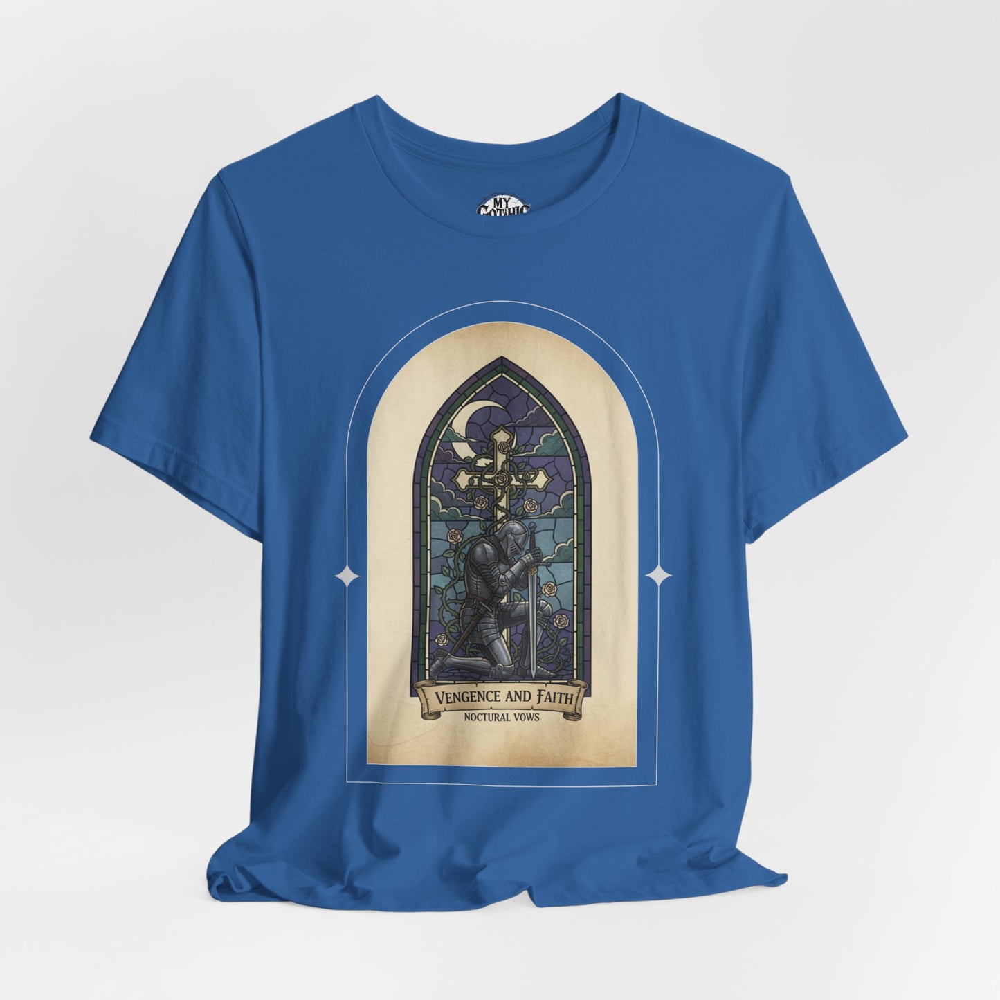 "Vengeance and Faith"  Gothic Graphic T-Shirt – Alt Aesthetic Poetic Goth Streetwear
