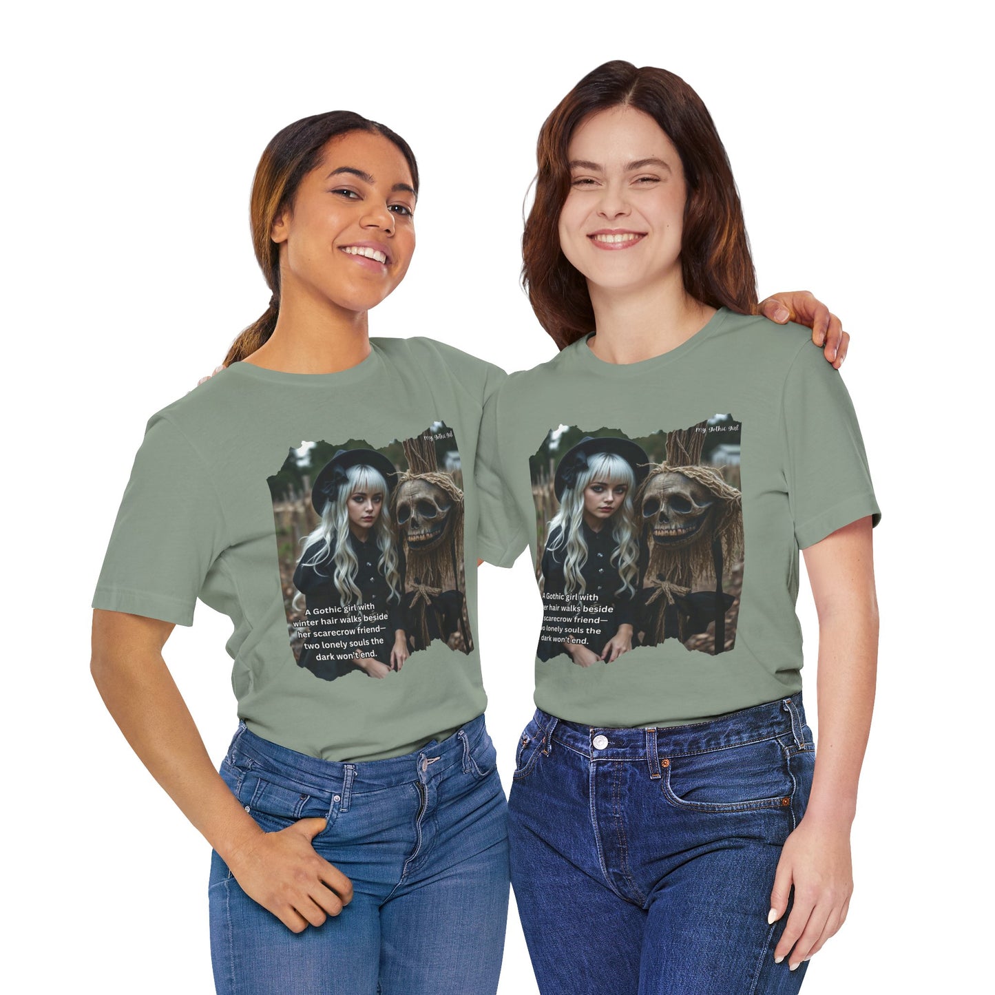 My Gothic Girl T-Shirt "Scarecrow Friend" – Whimsy Goth Streetwear, Dark Poetry Fashion, Alt Aesthetic Apparel