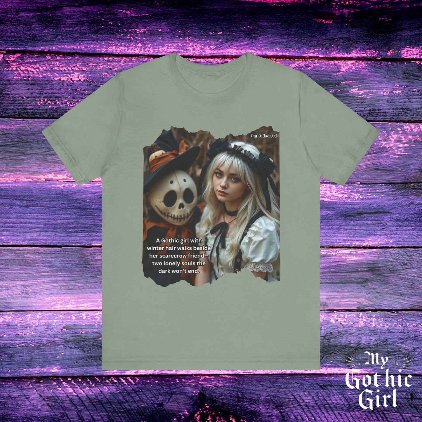 My Gothic Girl T-Shirt "Scarecrow Friend" – Whimsy Goth Streetwear, Dark Poetry Fashion, Alt Aesthetic Apparel