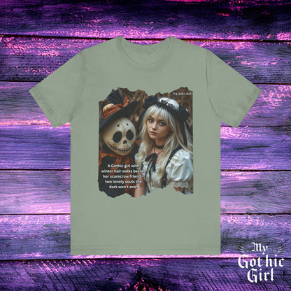My Gothic Girl T-Shirt "Scarecrow Friend" – Whimsy Goth Streetwear, Dark Poetry Fashion, Alt Aesthetic Apparel