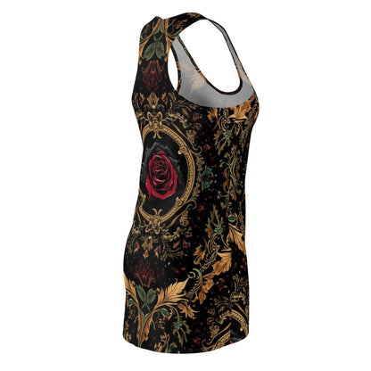 Baroque Rose Racerback Dress — Vintage Gothic Floral AOP