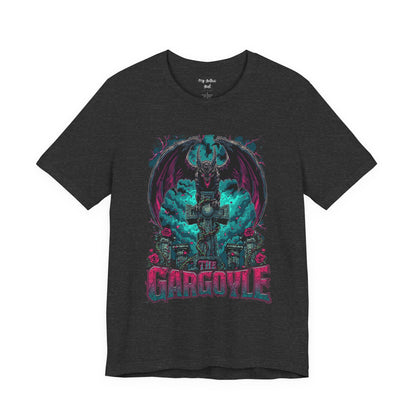 Gargoyle Graphic Tee — Dark Gothic Winged Statue Design