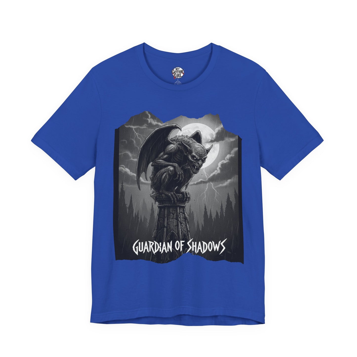 "Guardian of Shadows"  Gothic Graphic T-Shirt – Alt Aesthetic Poetic Goth Streetwear
