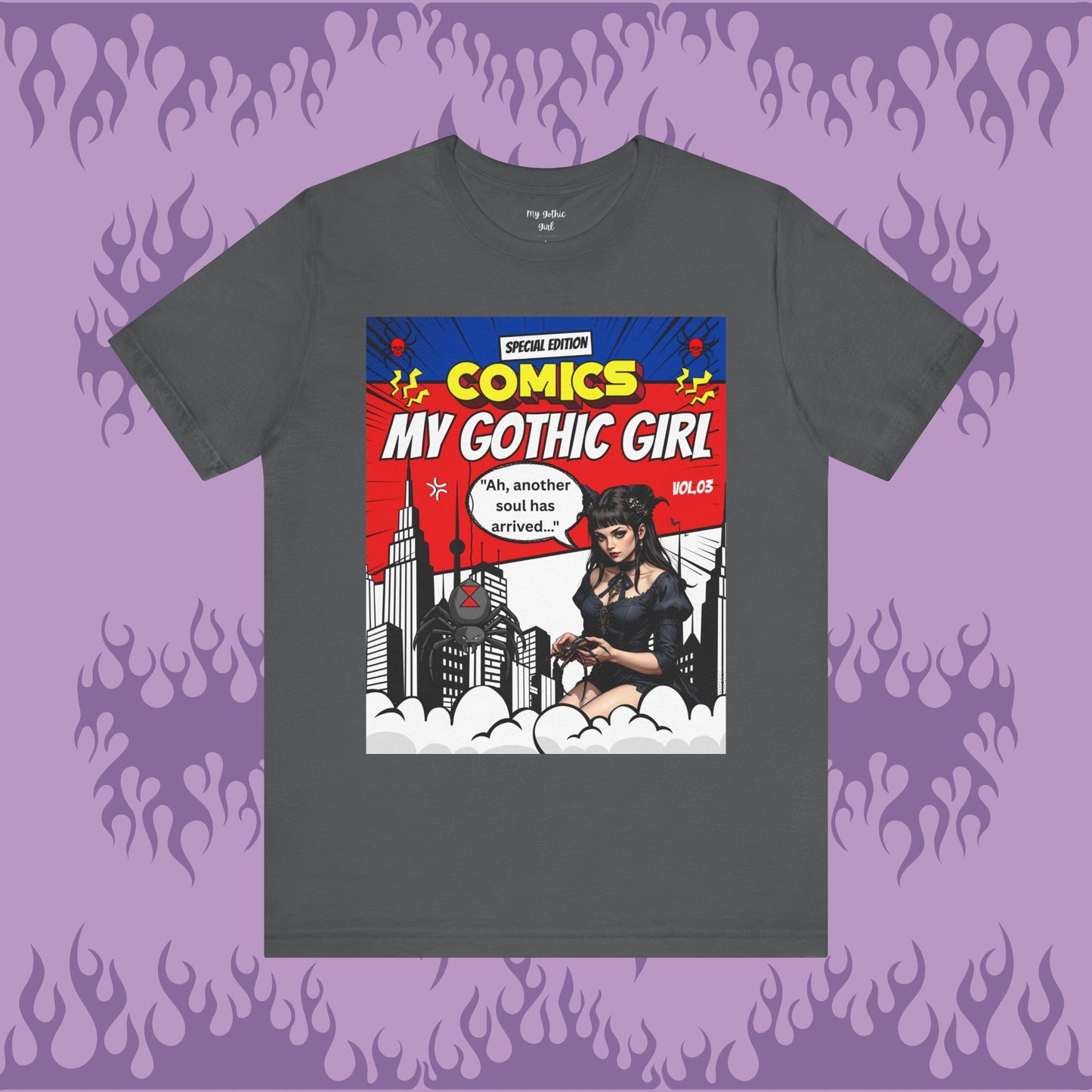 My Gothic Girl Comic Book Graphic Tee – Whimsy Goth Streetwear, Dark Poetry Fashion, Alt Aesthetic Apparel
