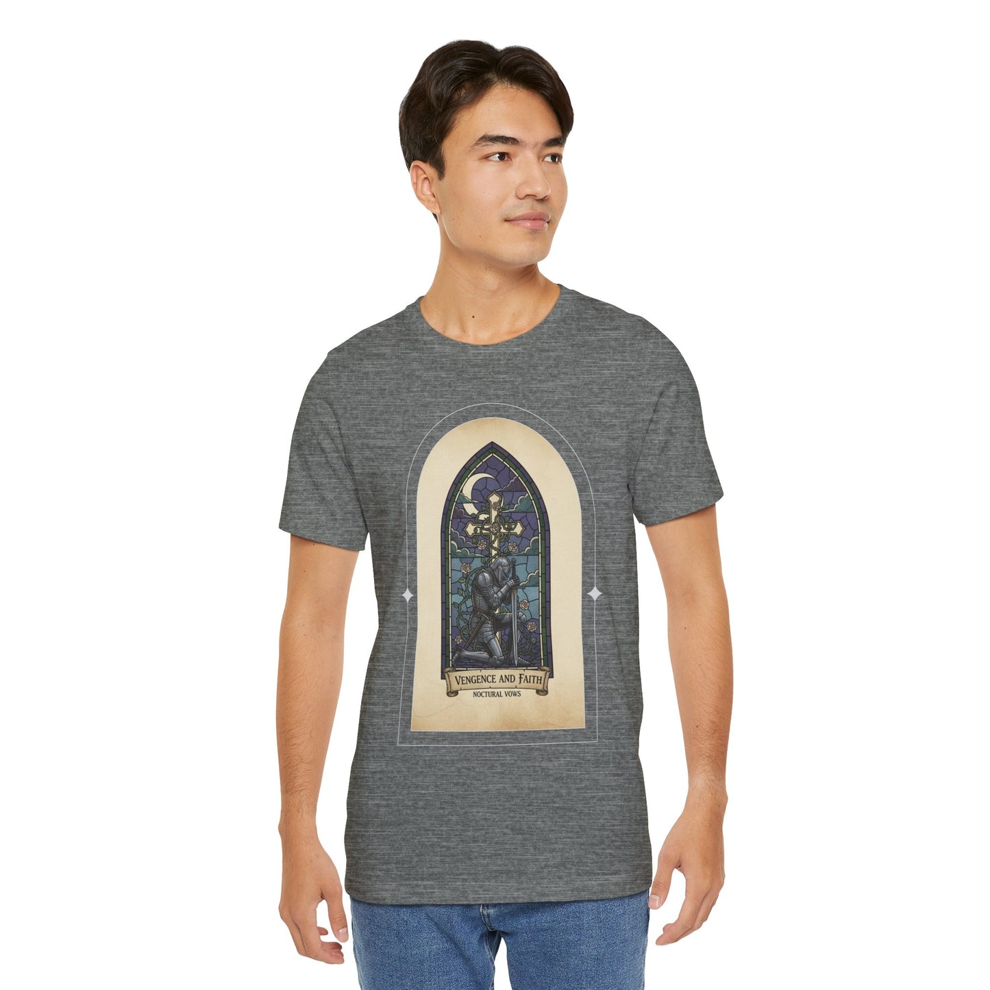 "Vengeance and Faith"  Gothic Graphic T-Shirt – Alt Aesthetic Poetic Goth Streetwear