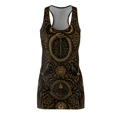 Racerback Dress — Vintage Alchemy Sun & Ouroboros Pattern