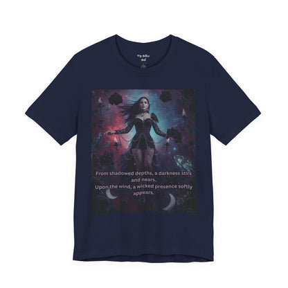 Fantasy Witch T‑Shirt — "From shadowed depths..." Mystical Gothic Tee