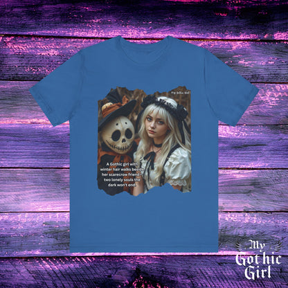 My Gothic Girl T-Shirt "Scarecrow Friend" – Whimsy Goth Streetwear, Dark Poetry Fashion, Alt Aesthetic Apparel