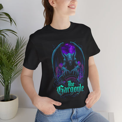 "The Gargoyle" — Dark Gothic Winged Statue Graphic Tee Design