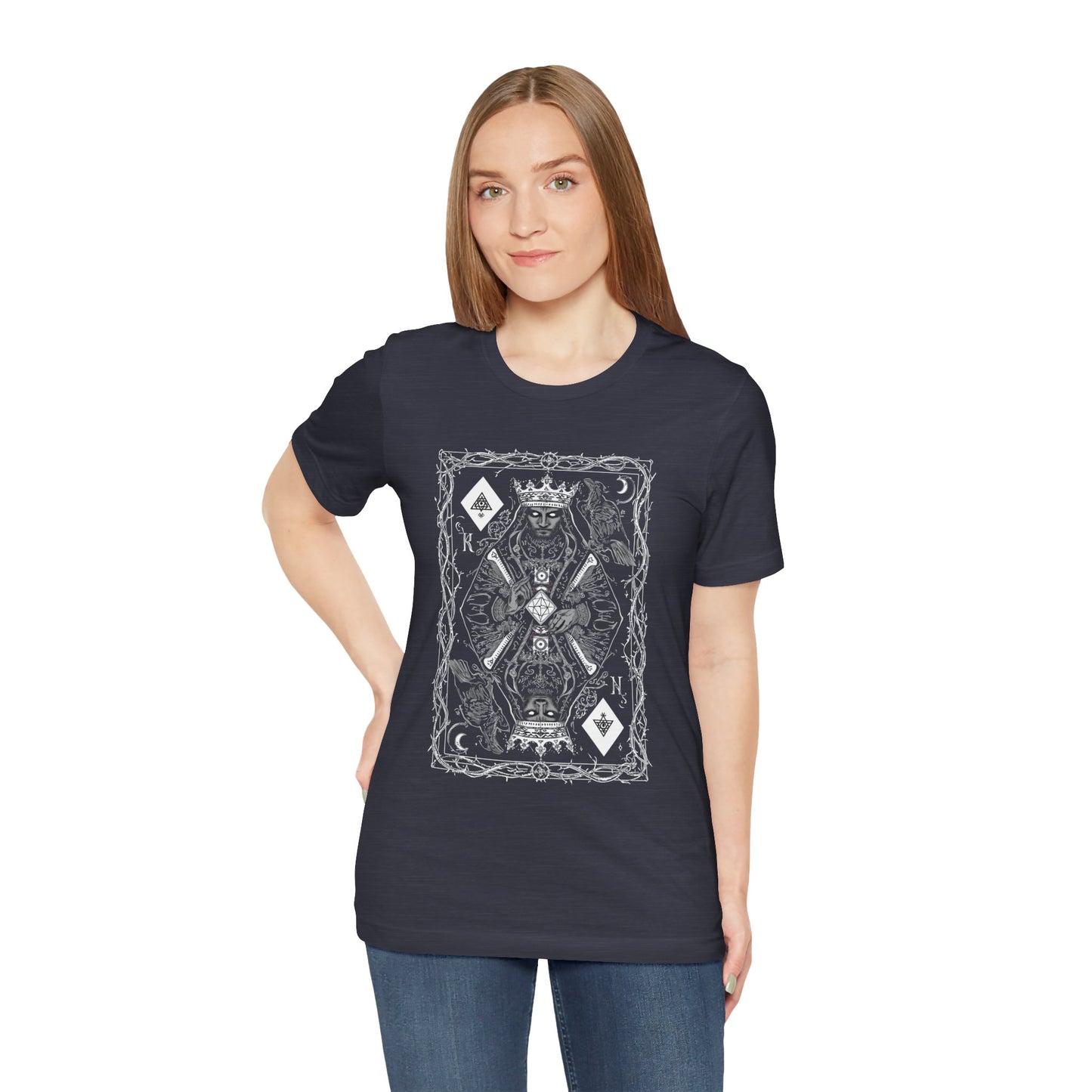 King of Diamonds Playing Card Graphic Tee — Dark Gothic King Design