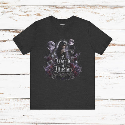 Gothic Moonlight Tee — "A World of Illusion" Graphic T-Shirt