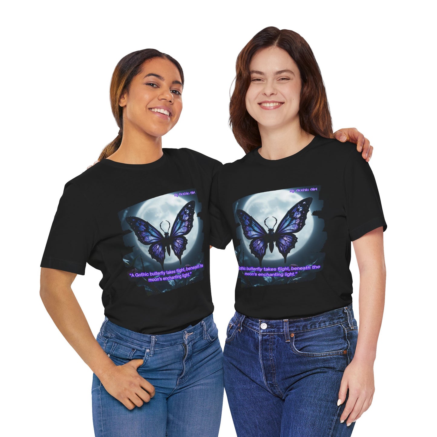 My Gothic Girl T-Shirt "Purple Gothic Butterfly" – Whimsy Goth Streetwear, Dark Poetry Fashion, Alt Aesthetic Apparel