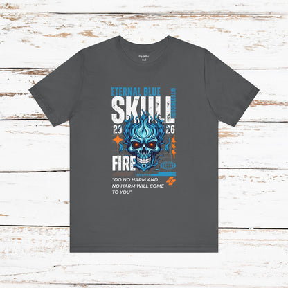 Eternal Blue Skull Flame Gothic Tee